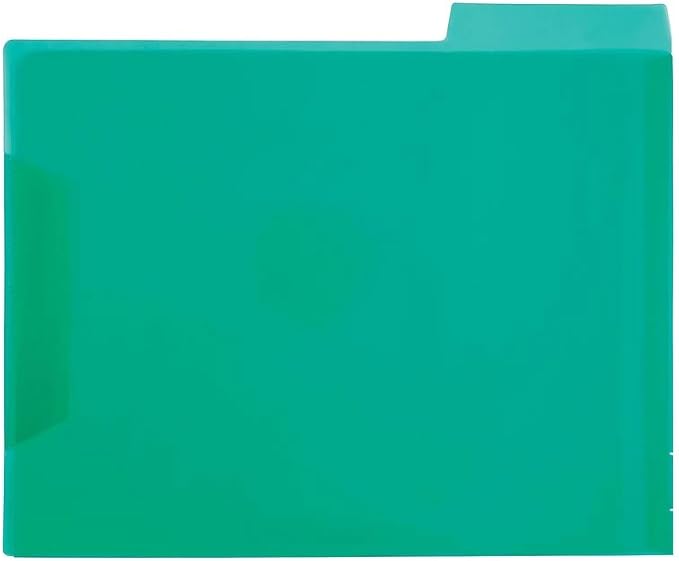 Staples Translucent Poly File Folders, Letter Size, Assorted Colors, Durable Poly Material, 6/Pack