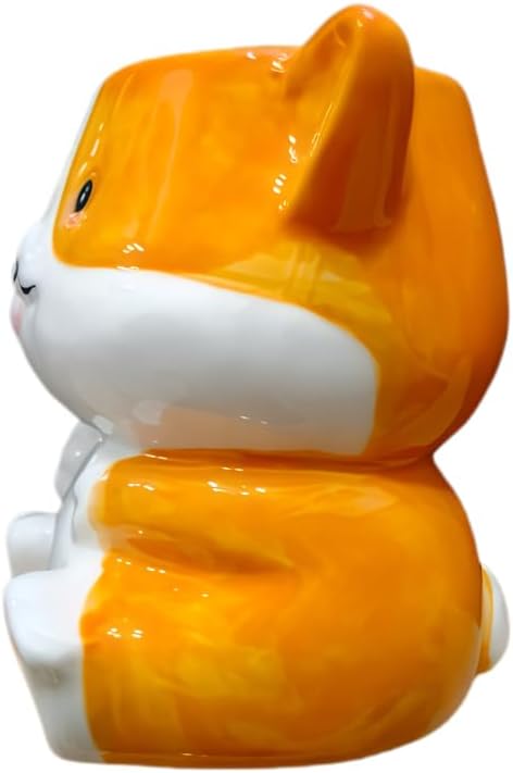 Adorable Cartoons Shaped Ceramic Pencil Holders - Multifunctional Desktop Organizers (Corgi Dog)