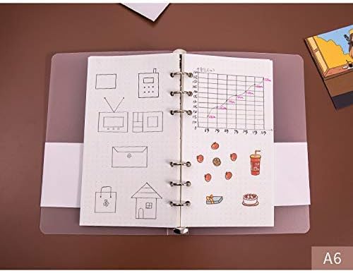 Spiral Notebook Refill,6 Ring Binder Refill,for Filofax/Personal Journal,Doted Paper 45sheets/90 pages, 100gsm quality,Harphia (A6 3.74 x 6.77'',Dotmattrix)