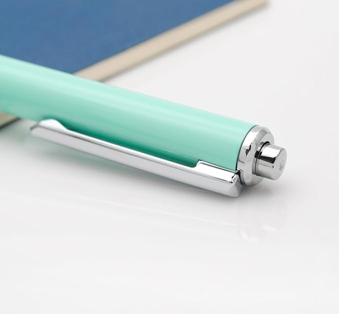 OASO K016 Retractable Fountain Pen Set 0.5mm with 4pcs Blue Ink Cartridges Smooth Writing for School Students (Seaweed Green)