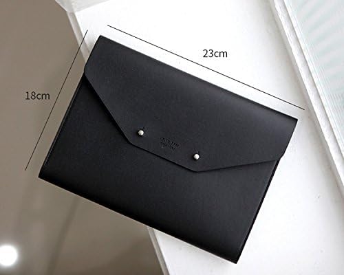 Modern Design PU Leather Padfolio, A5 Size Writing Portfolio Includes Writing Pad, Pen holder, Card & ID Slots, Extra Pockets, Carry Case Pad Holder, 7”X9” (Black)