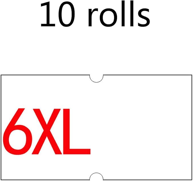 10 Label Rolls 22mm X 12mm for Pricing White for W/Double Red Lines Pricing Tags