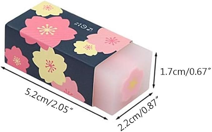 3 Pcs Pink Lovely Cherry Blossoms Rubber Erasers of Sakura Petal Sketch Painting Pencil Correction Tool School Office Stationery Supply Standard Pencil Erasers