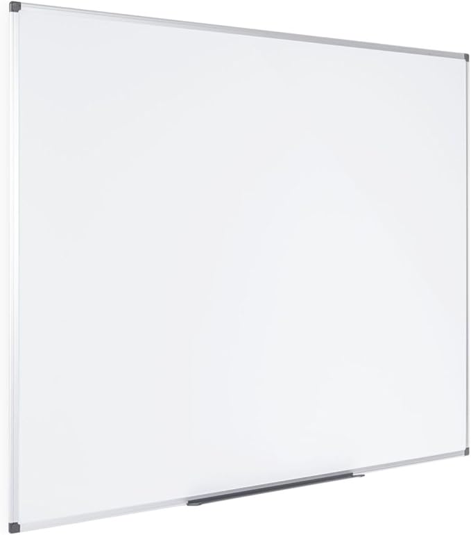 MasterVision Maya Series Magnetic Dry Erase Board, Laquered Steel Whiteboard, Snap-On Marker Tray, Wall Mounting Kit, 24" x 36", Aluminum Frame