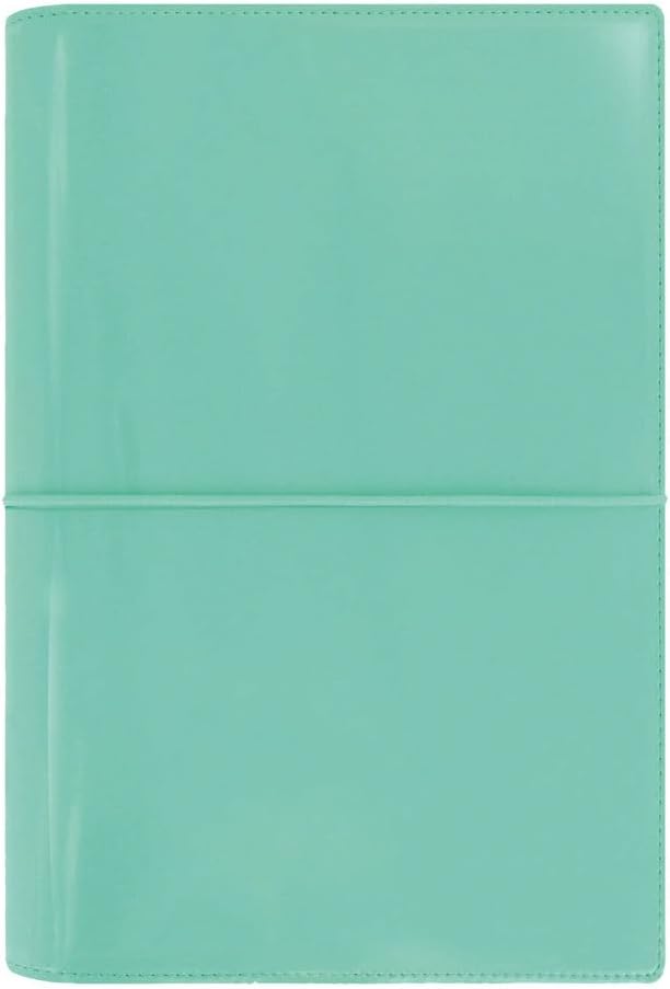 Filofax Domino Patent Organizer, Personal Size, Turquoise - High-Gloss, Contemporary, Six Rings, Week-to-View Calendar Diary, Multilingual, 2025 (C022514-25)