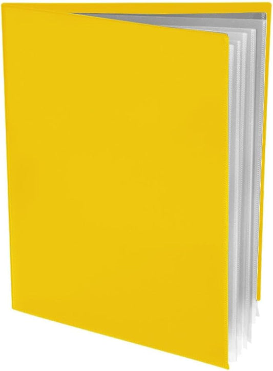 Ultra PRO - 50 Pack Yellow Heavy Duty 2-Pocket Folders with 6 Clear Internal Pages, Waterproof Poly Project Organizer for School and Office, Fits 8.5 x 11 Letter Size, Customizable Clear Covers