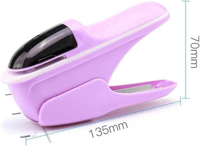 Desk Stapler Stapleless Stapler Handheld Stapler Durable Office Mini Stapler Office Supplies Portable Needleless Stapler Purple School Supplies (Color : A)