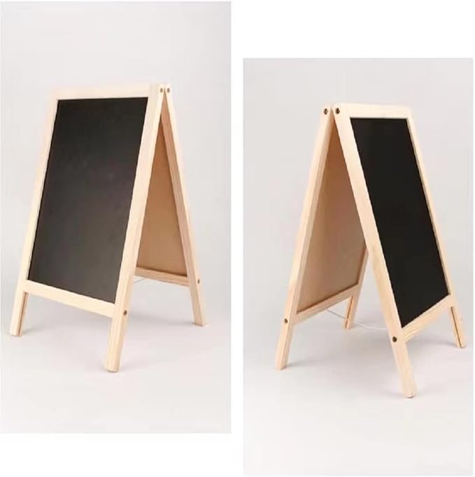 Freestanding Wooden A-Frame Double Sided Chalkboard Signs,12 x 8 Standing Chalkboard Sign Chalk Board Sandwich Board Easel,Sturdy Sandwich Board for Restaurant, Cafe, Business or Wedding
