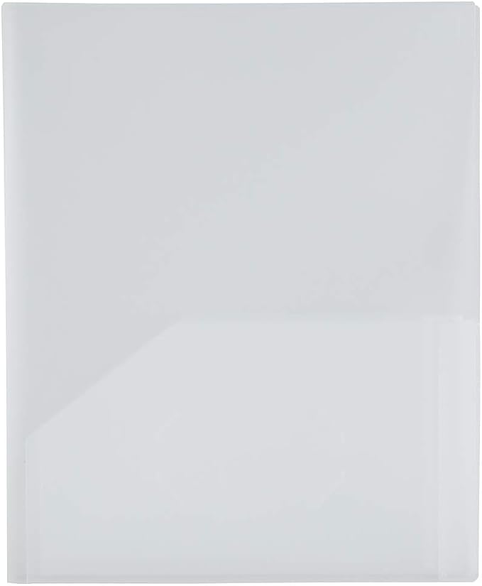 JAM PAPER Heavy Duty Plastic Multi Pocket Folders - 6 Pocket Organizer - Clear - 2/Pack