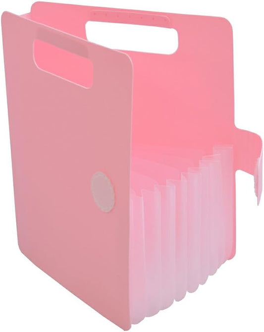 Sakura Komagoma File organaizer by OSS Expanding File Portable Document Paper Bill Receipt Organizer Home College School Office Supplies Letter Size Pink Color