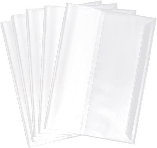 GORGECRAFT 10Pcs Clear Plastic Book Covers 12 x 8.6 Inch Adjustable Transparent Waterproof Book Sleeve Protector with Self-Adhesive Closure for Notebook Textbook Paperbacks Journal Diary Document