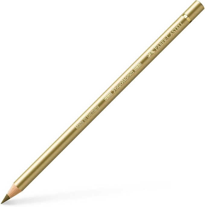 Faber-Castell Art & Graphic Polychromos Colour Pencil, (250), Gold, for Art, Craft, Drawing, Sketching, Home, School, University, Colouring