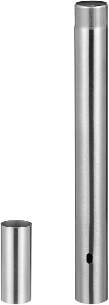 DOITOOL Stainless Steel Cylinder Box 11.8 Inch Document Storage Tube for Birth Certificates Diplomas Waterproof Metal Holder for Office and Home Organization