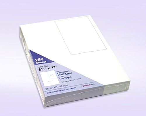Next Day Labels - Integrated Label Laser Form with Label Combination (4x6 | Top Right | 250 Pack)