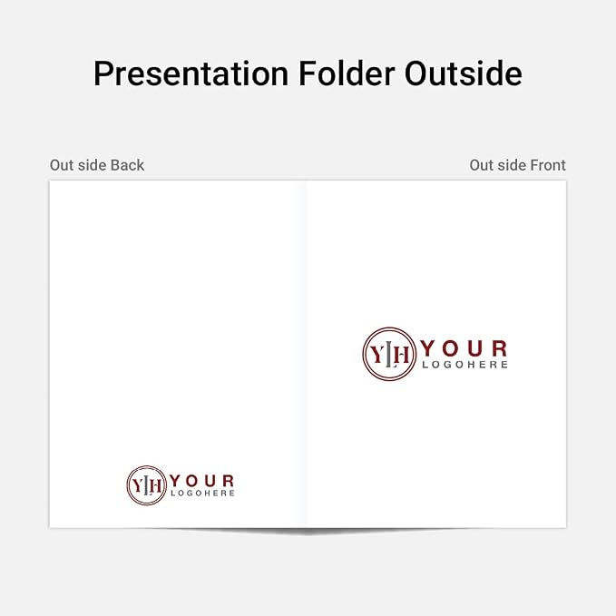 Custom Printed Pocket Folders - 9″ x 12″ Presentation Folders with Two Inside Pockets & Business Card Slot - Gloss Finish, Full‑Color Logo & Text - Ideal for Real Estate, Small Businesses - Pack of 20