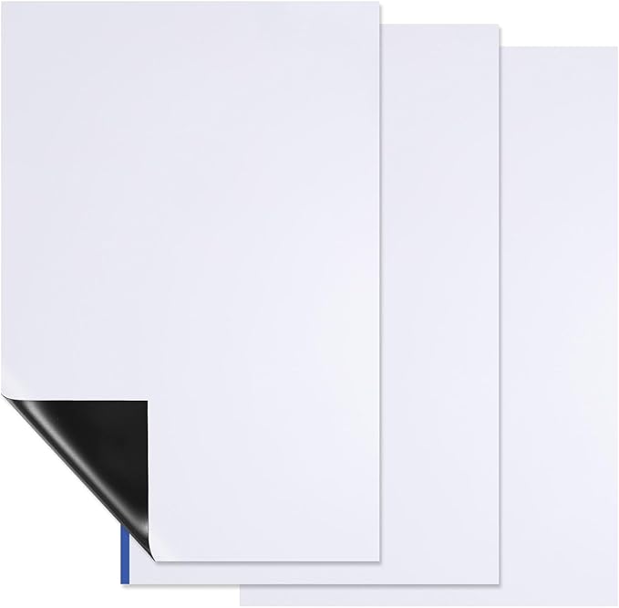PATIKIL Magnetic Dry Erase Board Sheet for Fridge, 3 Pcs 12 x 8 Inch Erasable Refrigerator Whiteboard for Kitchen for Home Kitchen Organizer Planner Office Storage, White (1mm)