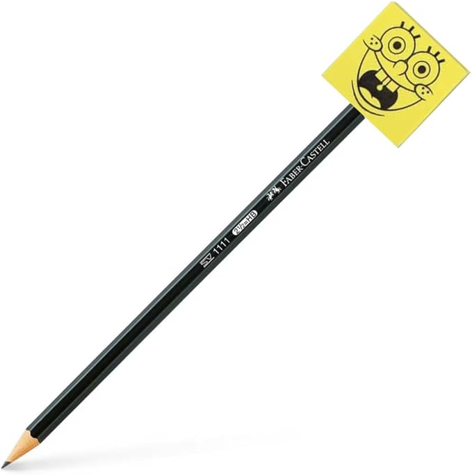 Unique Spongebob Squarepants Pencil Top Erasers (Pack of 4) - Fun & Colorful Design, Perfect for School Supplies