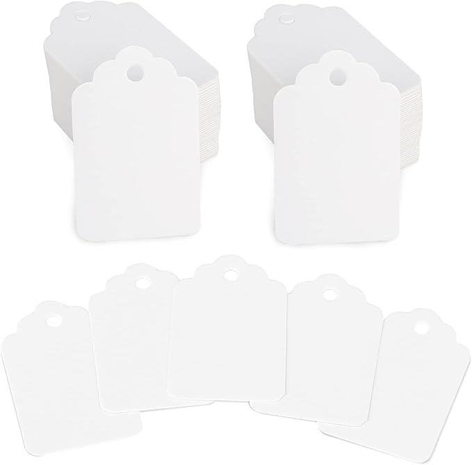 jijAcraft 1000Pcs Price Tags, White Clothing Tags for Retail, Small Kraft Blank Tag for Labeling Price, Size, Number, Writable Price Tag for Business Supplies Selling Jewlry, Clothes (2" X 1.3")