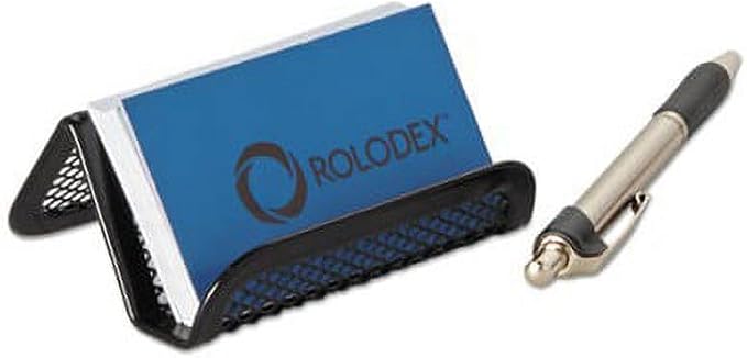 Jinshining Black Business Card Holder, Metal Mesh Business Card Holder, Credit Name Card Case, Office Card Collection Organizers Desk Storage Stand Index Card Filing Products，Desk Accessories