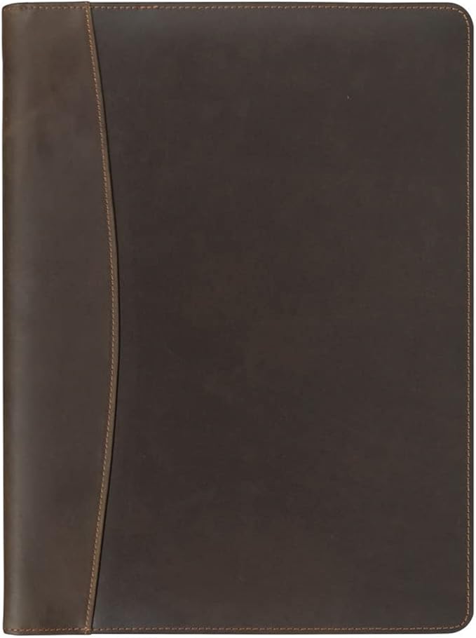 Leather Portfolio for Men & Women, Personalized Padfolio, Genuine Leather Resume Folder, A4/Letter Pad Holder, Business Portfolio Organizer