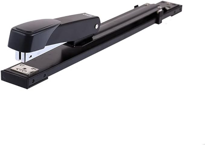 KUYWLMKMZZ Desk Stapler Staplers for Desk Long Arm Stapler 20-Page Capacity Office File Finishing and Binding Learning Desktop Office Tool School Supplies (Color : Black)
