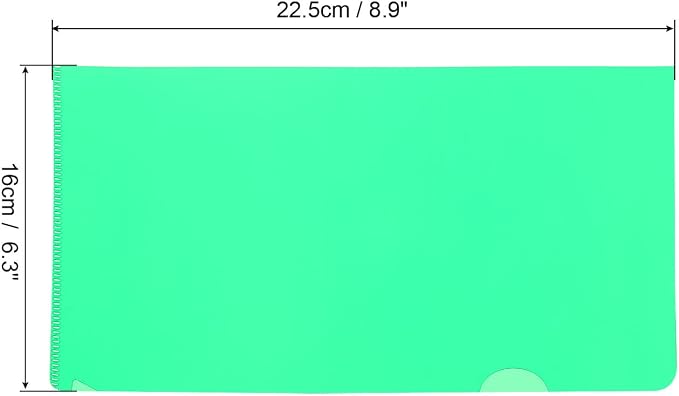 PATIKIL l Type Folders 24 Pack 8.9 x 6.3 Inches A5 Plastic Clear Document Folder File Jacket Sleeves Project Pockets, Green