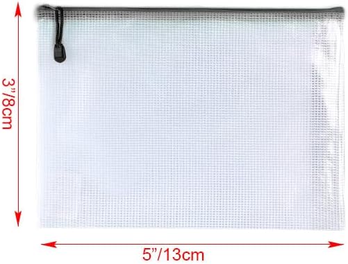 Plastic Mesh Zipper Pouch Document Folders Bag Zip File Bags for Office Supplies Storage Puzzle Games-15 Pcs (Multicolor, 3"x 5")