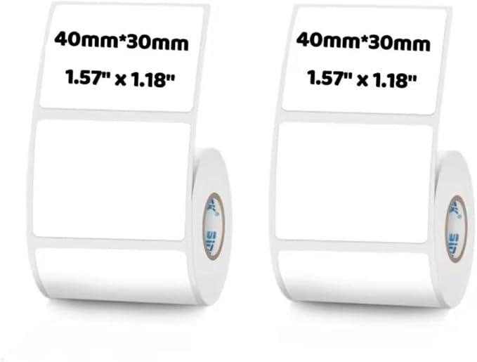 White Thermal Labels Compatible with Phomemo, Marklife for Barcode, Price Tags, Shipping & Logo Design (2, 1.57" x1.18" 230pcs/Roll)