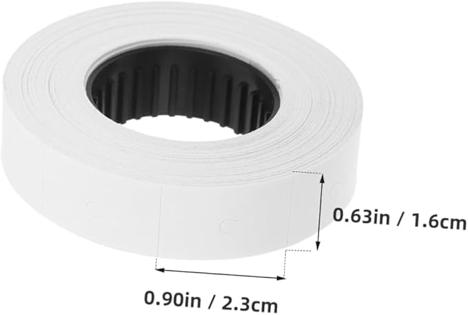 VILLCASE 10rolls Price Label Paper Roll White Price Tag Labels Pricemarker Labeler Parts Labeller Paper Roll Refill