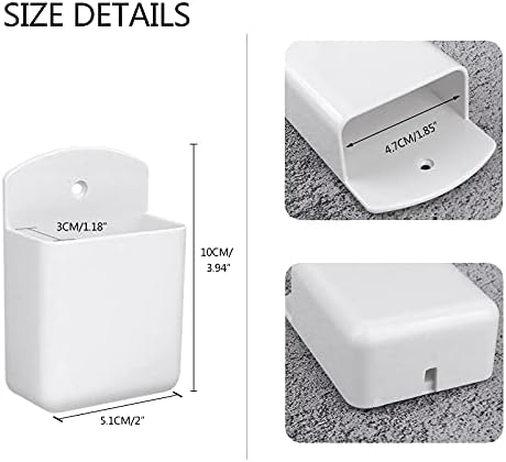 Wall Mount Remote Control Holder, 2 Pcs Media Player Controller Holder, Air-Conditioner & TV Remote Organizer Caddy Box for Home Nightstand Office Desk School Supply Storage (Small)