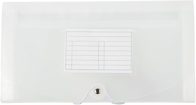 JAM PAPER Accordion Folders - 13 Pocket Plastic Expanding File - Check Size - 5 x 10 1/2 - Clear - 2/Pack