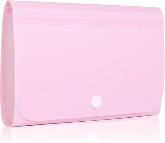 Receipt Organizer, Coupon Organizer, Folder Organizer Mini Organizer Wallet for Coupons, Receipts, Cash, Tax Item or Changes,7x4.5 in 13 Pockets with Tabs Check Case(Pink)