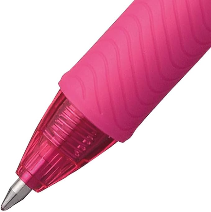Pentel EnerGel-X Retractable Liquid Gel Pen (0.7mm) Metal Tip, Pink Ink, Box of 12 (BL107-P)