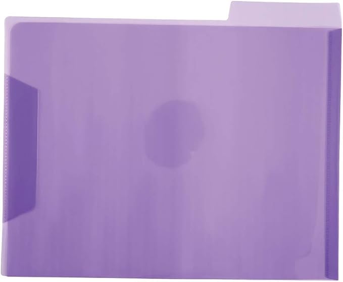Staples Translucent Poly File Folders, Letter Size, Assorted Colors, Durable Poly Material, 6/Pack