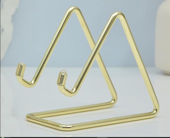 Gold Business Card Holder | Multipurpose Business Card Organizer & Gold Phone Stand for Desk | Metal Card Holder Desk Display Stand for Business Cards | Business Accessories for Tabletop