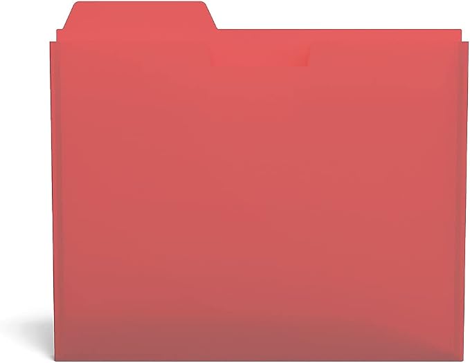 TRU RED Plastic File Pockets, Letter Size, Durable Poly Construction, Assorted Colors – 15/Carton