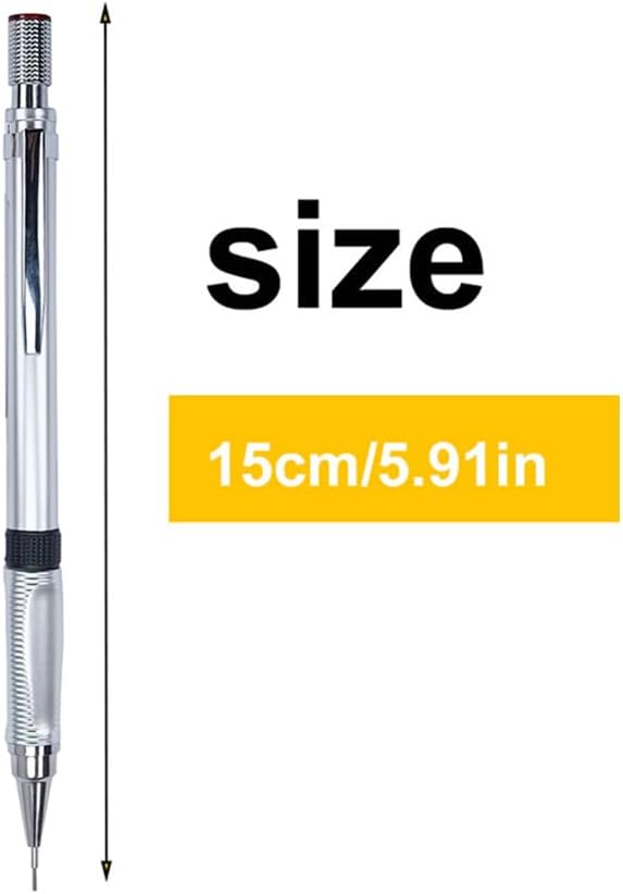 3PCS Mechanical Pencil Set 2.0mm 2B Refillable Auto Pencils Built-in Sharpener 1 Box (36 Color Leads) 1 Eraser Smooth Writing & Drawing Tools for Artists, Office & School Supplies Sketching Drawing