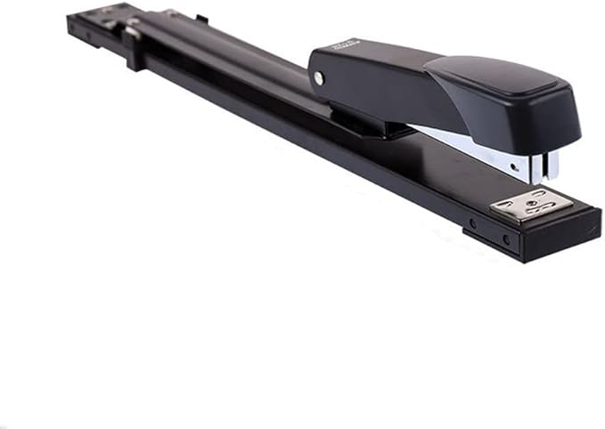 KUYWLMKMZZ Desk Stapler Staplers for Desk Long Arm Stapler 20-Page Capacity Office File Finishing and Binding Learning Desktop Office Tool School Supplies (Color : Black)