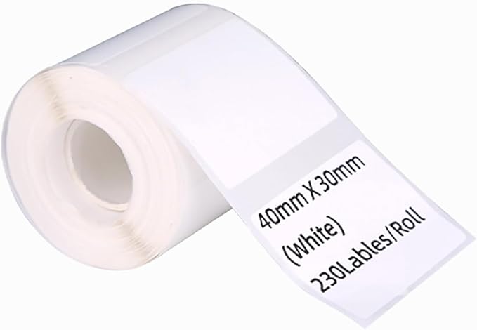 Thermal Stickers Compatible with M110/120 Label Printer 3 Rolls White 1.57'' x 1.18''(40mm x 30mm) Adhesive Labels for School Home (1, 40 * 30mm)