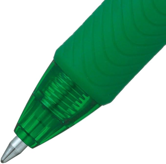 Pentel Energel X Retractable Liquid Gel Roller, 0.7mm Medium Point Size, Green Ink, Box Of 12