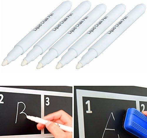 White Liquid Chalk Marker Pen,Erasable Marker Pen,Fine Tip Chalk Marker,Dry Erase Marker Pen for Chalkboard, Mirrors Glass, Writing Correction Supplies