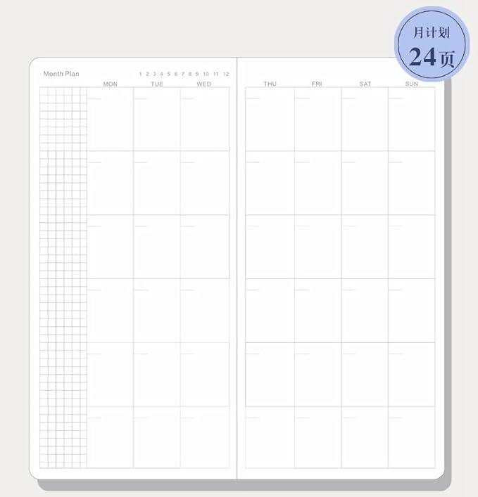Undated Pocket Weekly Planner Schedule Organizer Agenda Year Month Week Plan A6 Notebooks (A6 undated planner White)