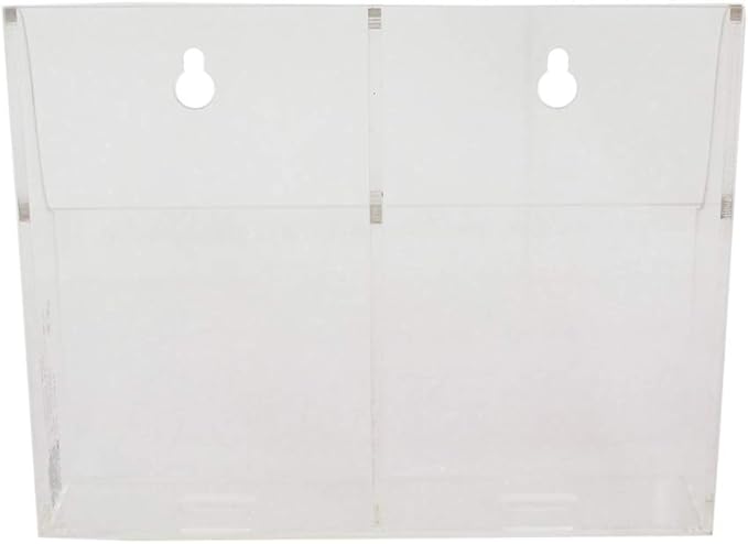 Acrylic Wall Mount Desk Organizer Storage Box for Cell Phones Holder in Home Office (2 Grid)