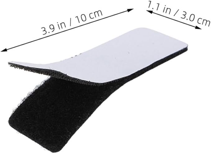 BESTOYARD 20pcs Self-Adhesive Hook and Loop Tape High-Temperature Resistant Nylon Fastener Strips for DIY Crafts Reusable Double-Sided Sticky Interlocking Tape Black Corners