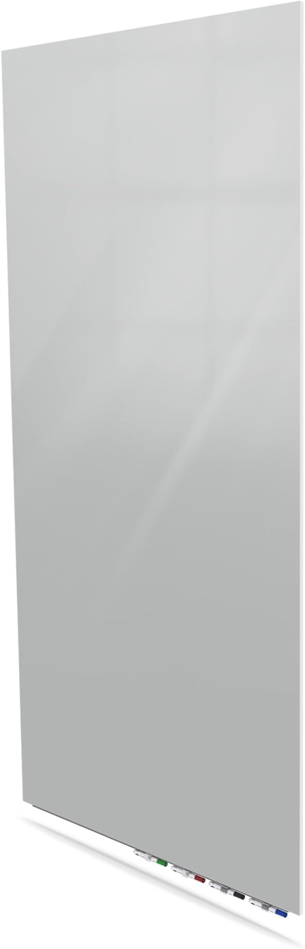 Aria 3'H x 2'W Magnetic Low Profile 1/4" Glass Whiteboard - Vertical Gray - 4 Rare Earth Magnets, 4 Markers and Eraser