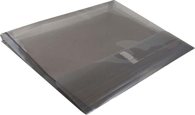 JAM PAPER Plastic Expansion Envelopes with Hook & Loop Closure - Letter Booklet - 9 3/4 x 13 with 1 Inch Expansion - Smoke Gray - 3/Pack
