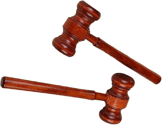 2Pcs Red Wood Judge Gavels Auction Court Gavels Wooden Judge Hammers Wood Hammer Props Judge Costume Accessories for Lawyer Courtroom 3.2 x 6.7 x 17.4 cm，Desk Accessories and Workspace Organizers