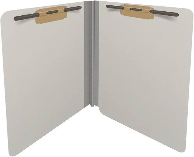 25 Pt. Pressboard Classification Folders, Full Cut End Tab, Letter Size, No Dividers, Light Gray (Box of 25)