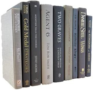 Decorative Accent for Home Decor – Real Books by Color® Interior Styling Piece for Bookshelf, Coffee Table, Design Display (Set of 7, Gray)