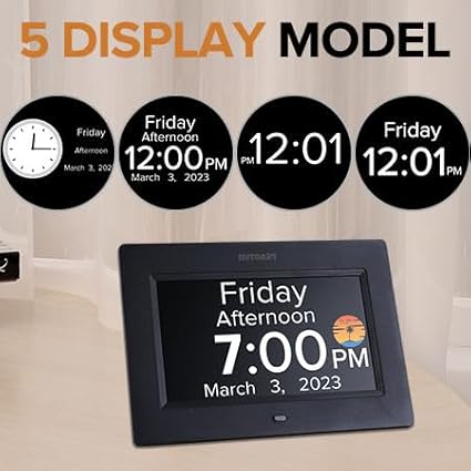 7 Inch Wall Planner, Smart Family Weekly Monthly Planner, Wall and Desk Mountable, Great for Organizing Your Rountine (Black)